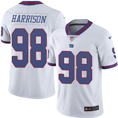 Nike Giants #98 Damon Harrison White Youth Stitched NFL Limited Rush Jersey